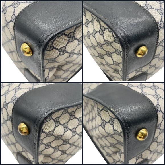 Gucci GG Supreme Vintage PVC  Leather Navy Boston Large Travel Weekender Bag - Picture 15 of 16